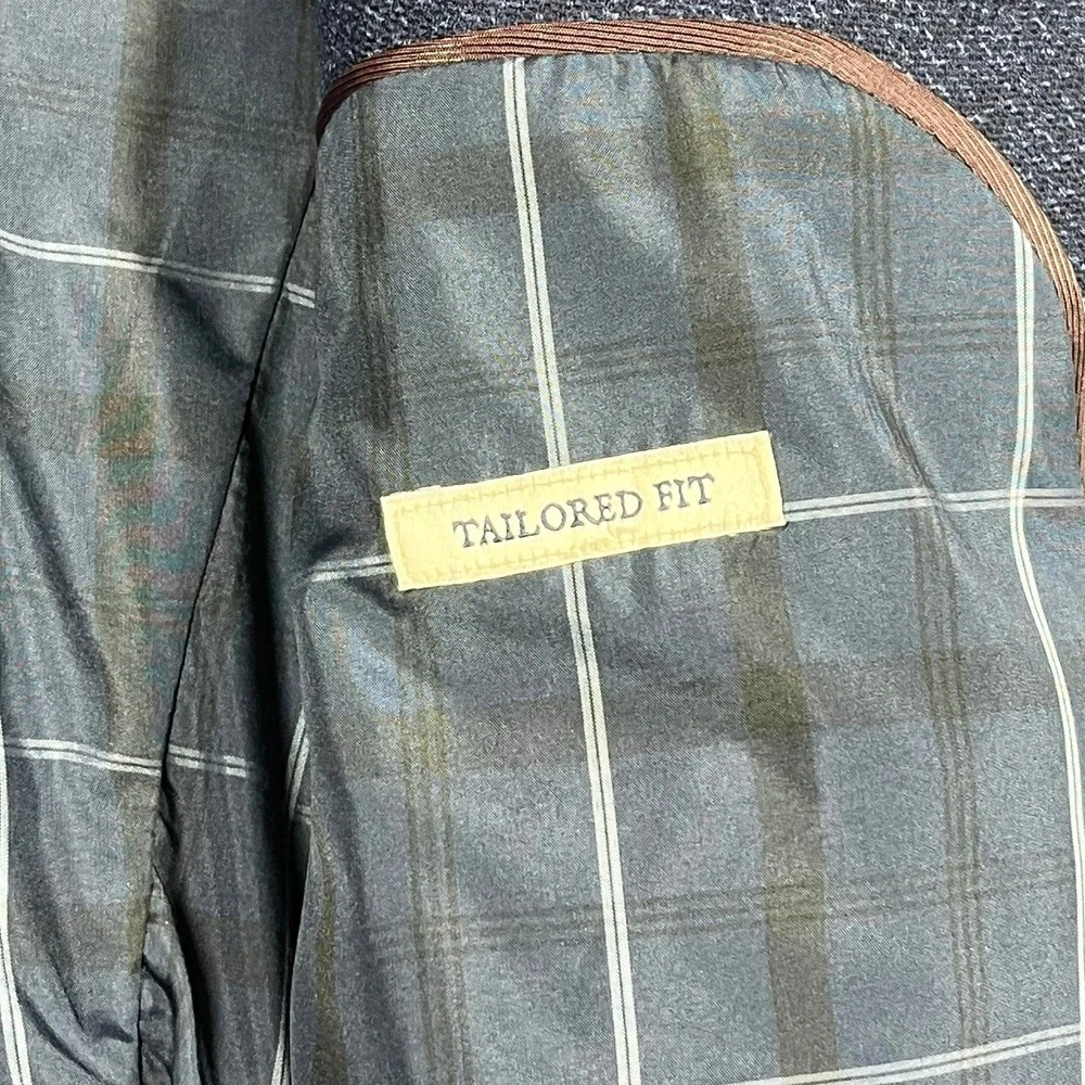 Jos. A. Bank‎ Blazer Mens 41R Blue Birdseye Weave Wool Tailored Fit Elbow Patch